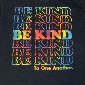 DOM T-Shirt Men's Medium Black 100% Cotton Be Kind To One Another Graphic Print